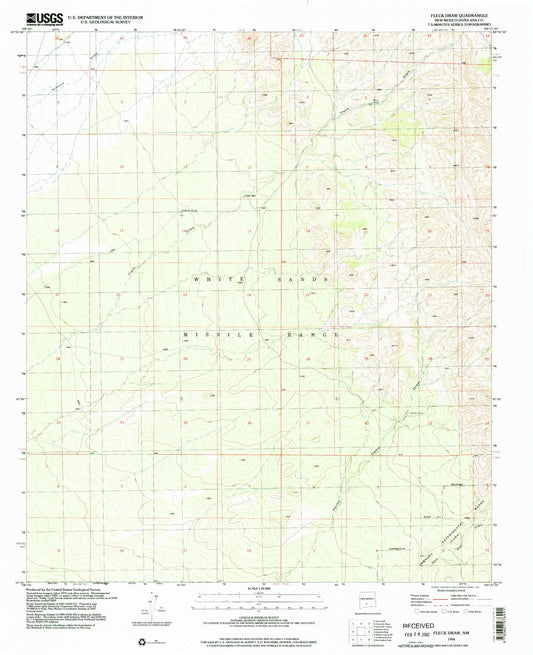 Classic USGS Fleck Draw New Mexico 7.5'x7.5' Topo Map Image