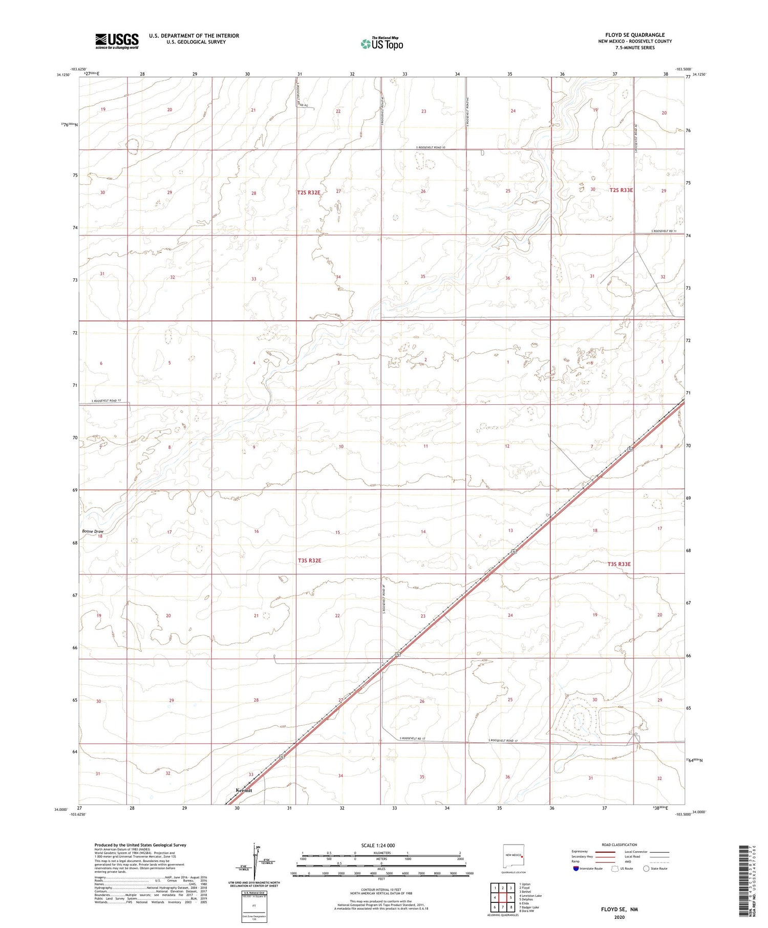 Floyd SE New Mexico US Topo Map Image