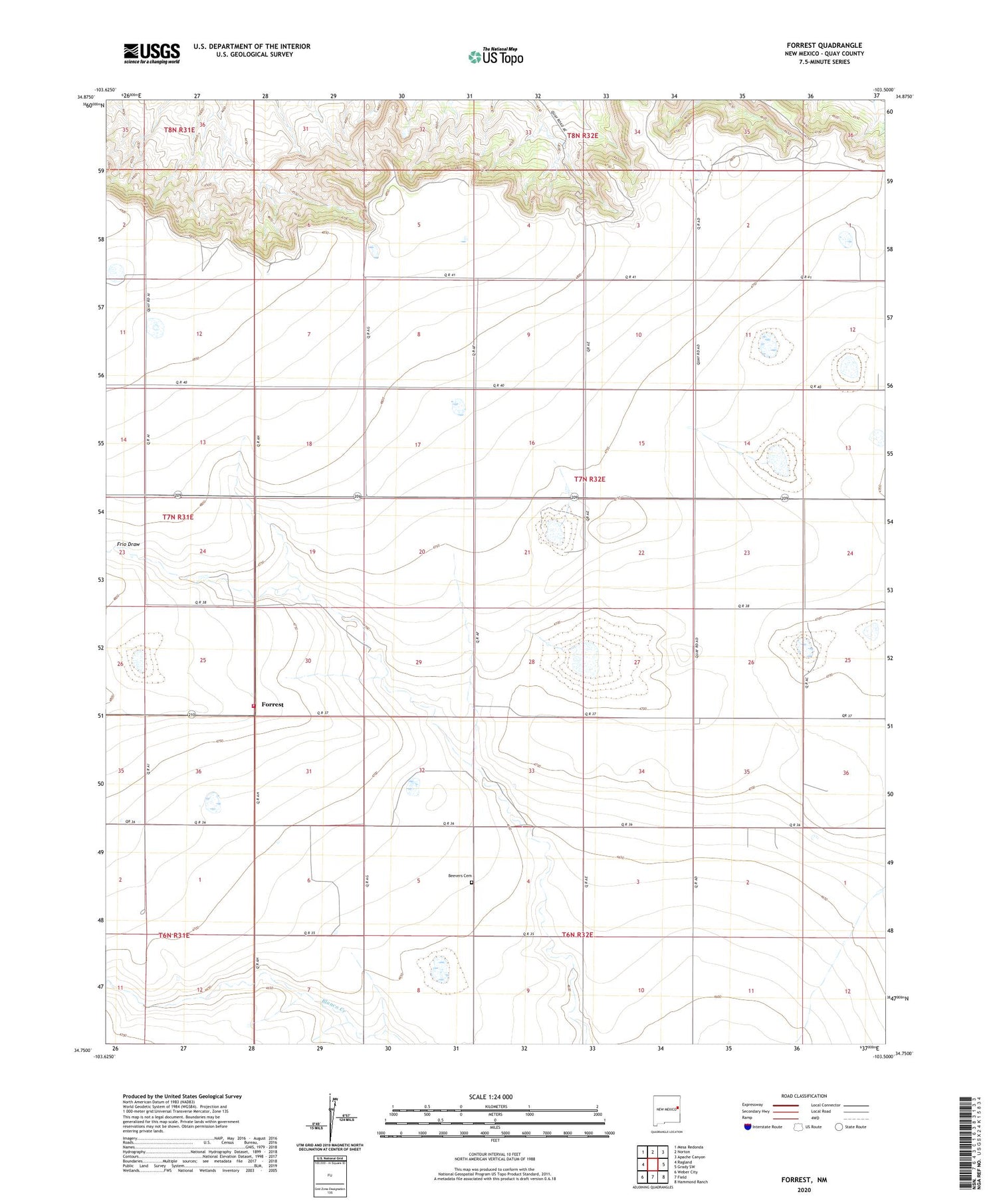 Forrest New Mexico US Topo Map Image