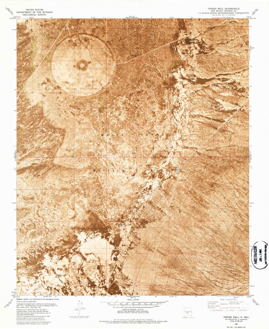 Classic USGS Foster Well New Mexico 7.5'x7.5' Topo Map Image