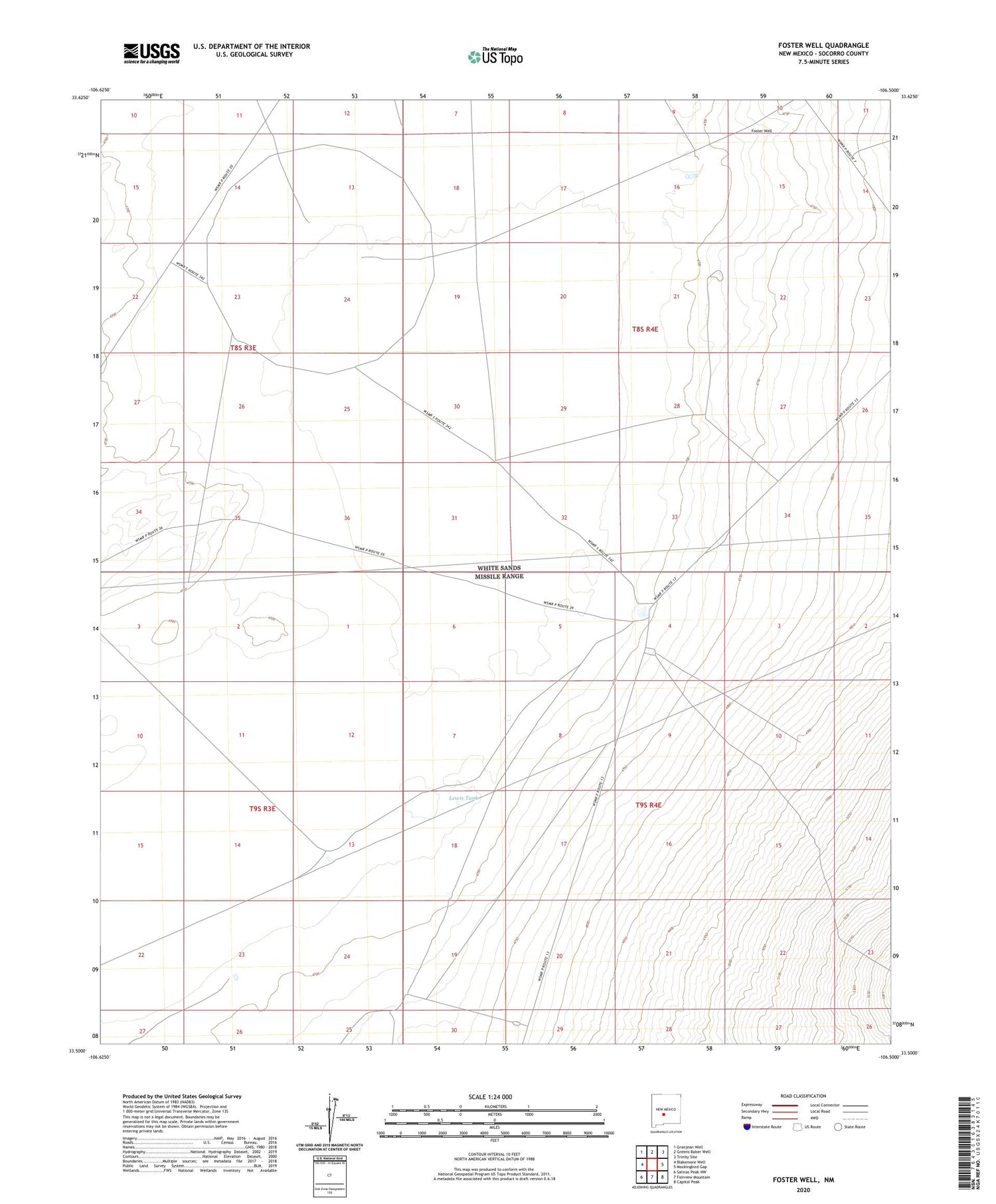 Foster Well New Mexico US Topo Map Image