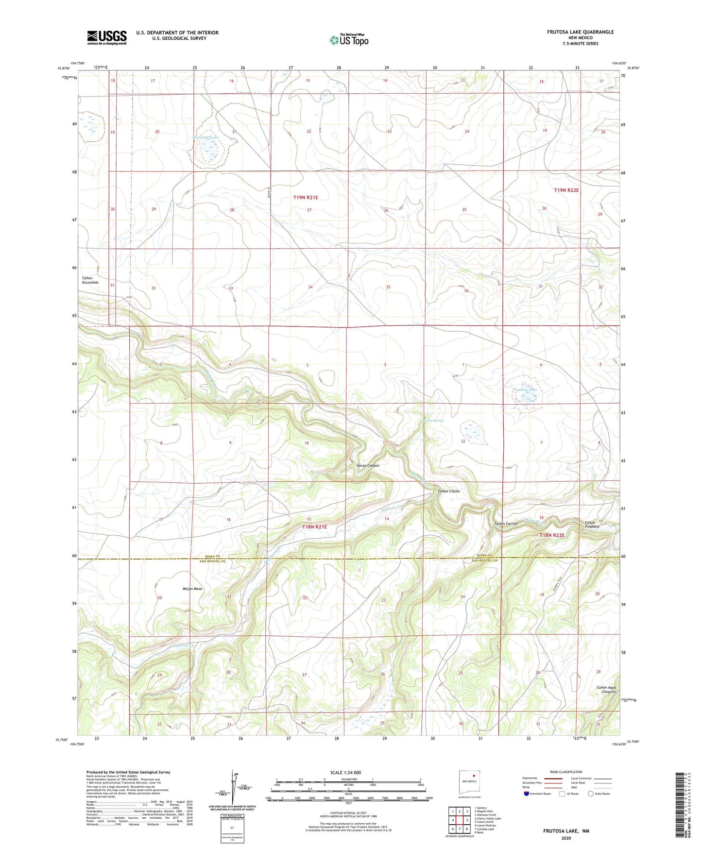 Frutosa Lake New Mexico US Topo Map Image