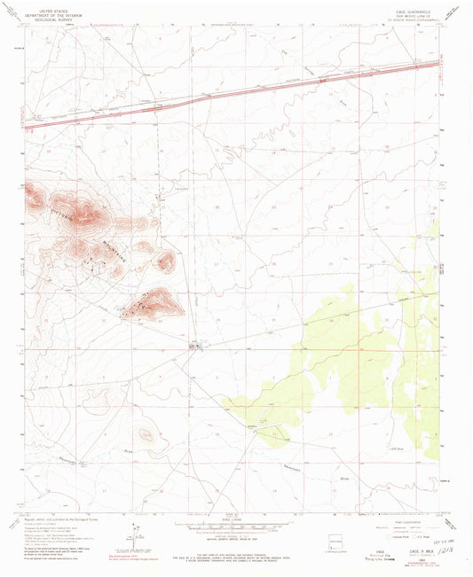 Classic USGS Gage New Mexico 7.5'x7.5' Topo Map Image