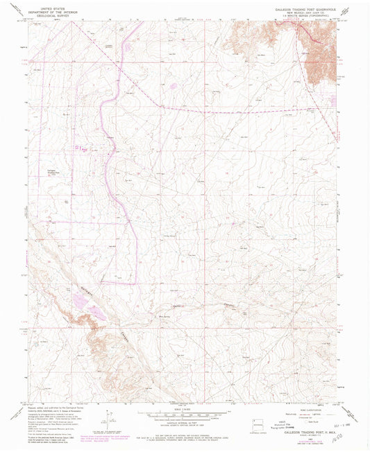 Classic USGS Gallegos Trading Post New Mexico 7.5'x7.5' Topo Map Image