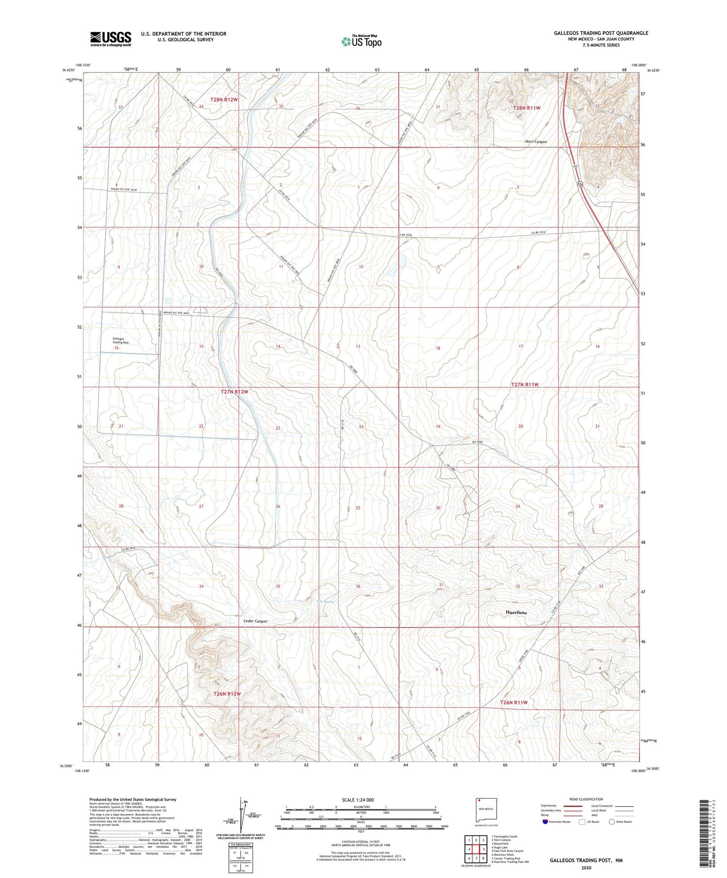 Gallegos Trading Post New Mexico US Topo Map Image