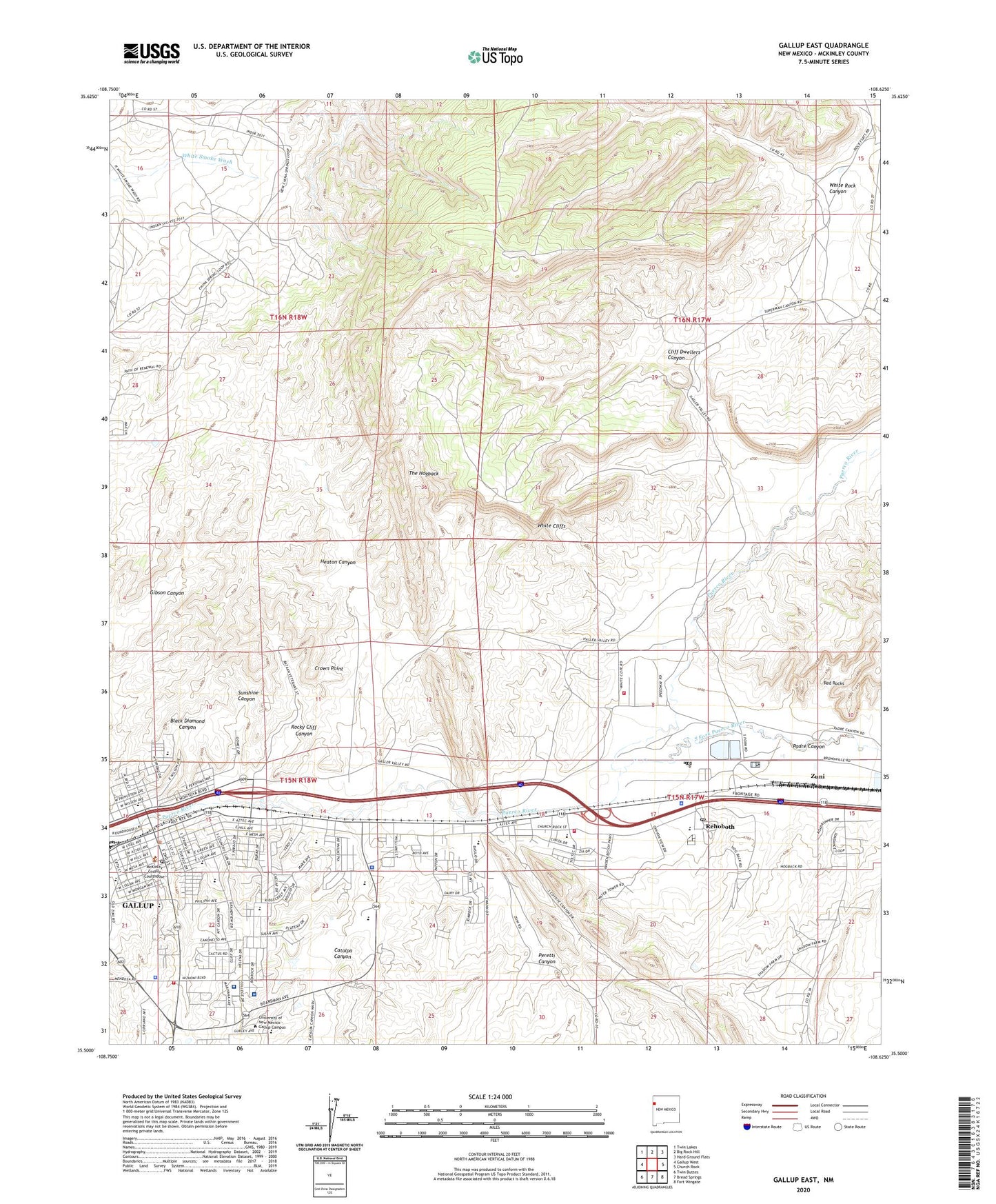 Gallup East New Mexico US Topo Map Image