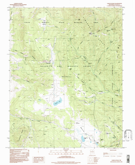 Classic USGS Garcia Peak New Mexico 7.5'x7.5' Topo Map Image
