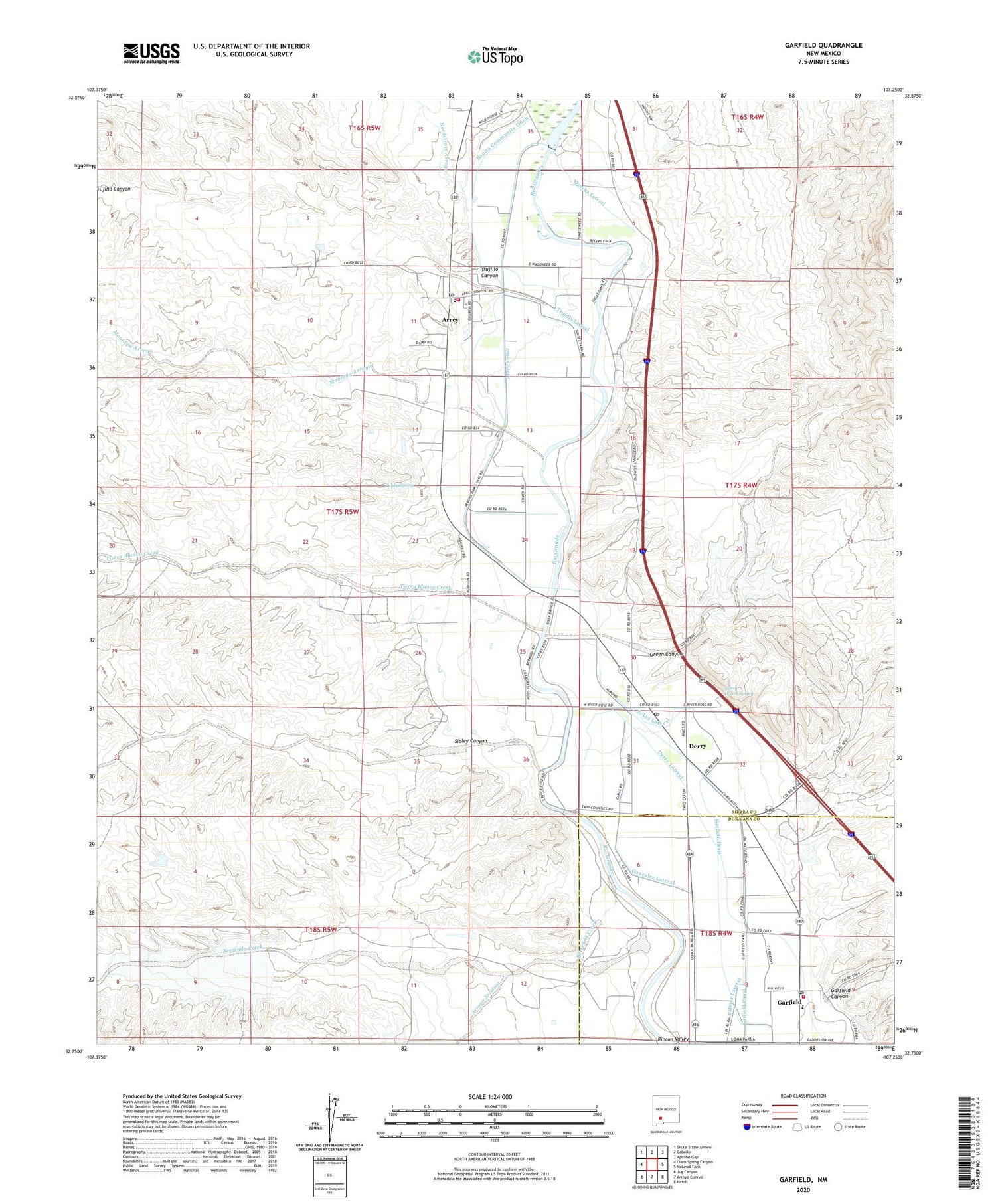 Garfield New Mexico US Topo Map Image