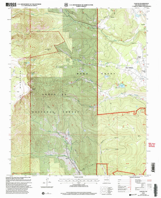 Classic USGS Gascon New Mexico 7.5'x7.5' Topo Map Image