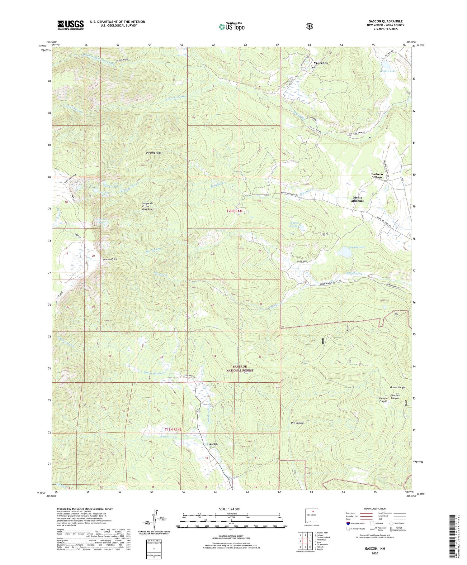 Gascon New Mexico US Topo Map Image