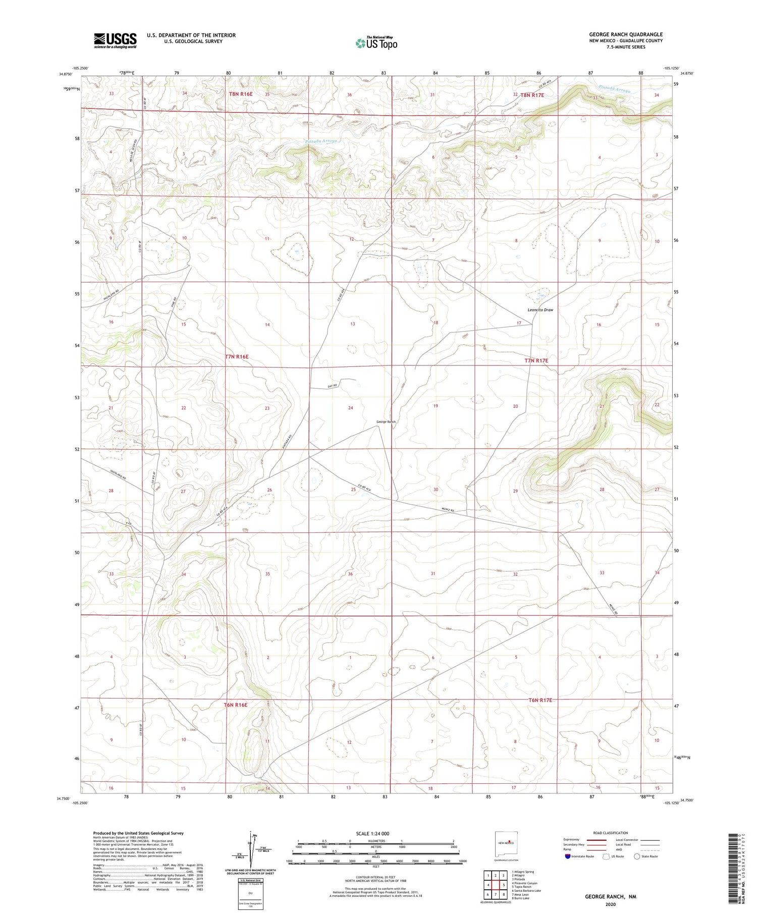 George Ranch New Mexico US Topo Map Image