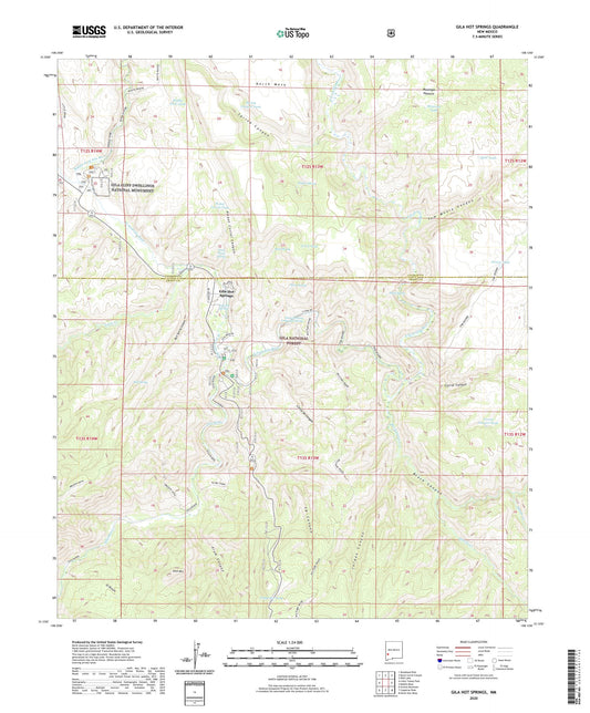 Gila Hot Springs New Mexico US Topo Map Image