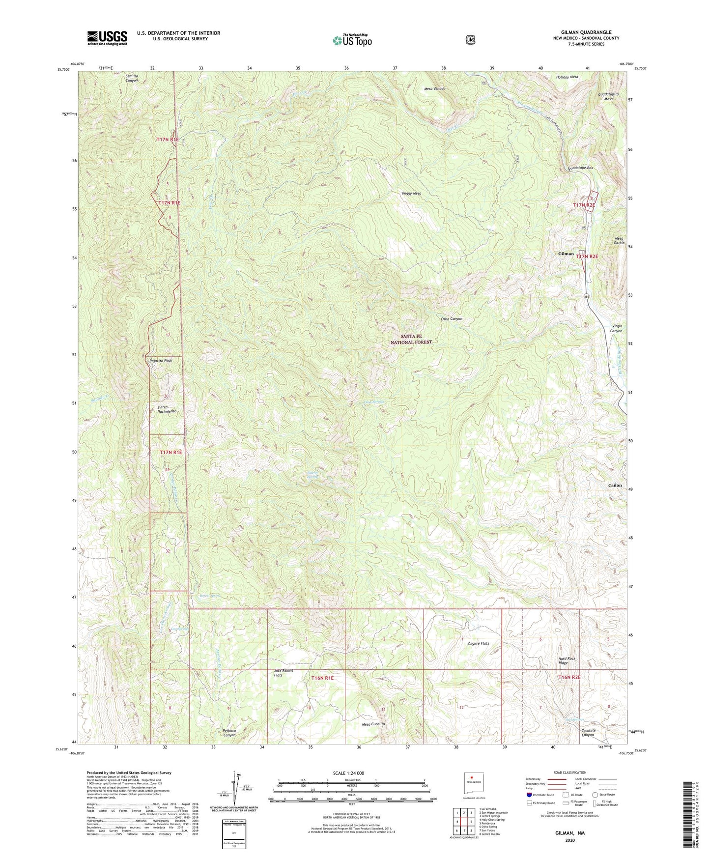 Gilman New Mexico US Topo Map Image