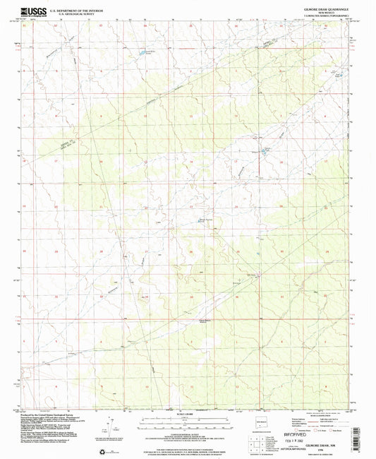 Classic USGS Gilmore Draw New Mexico 7.5'x7.5' Topo Map Image