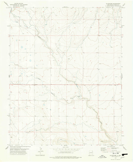 Classic USGS Gladstone New Mexico 7.5'x7.5' Topo Map Image
