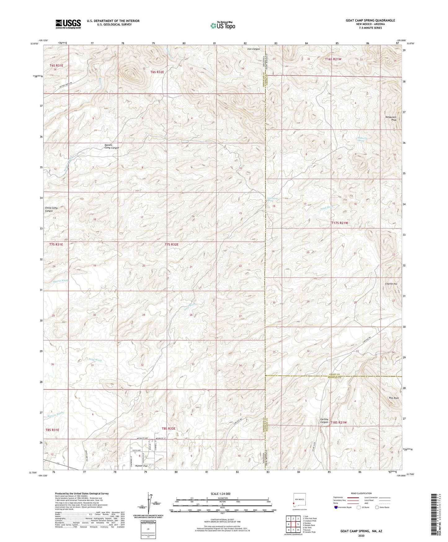 Goat Camp Spring New Mexico US Topo Map Image
