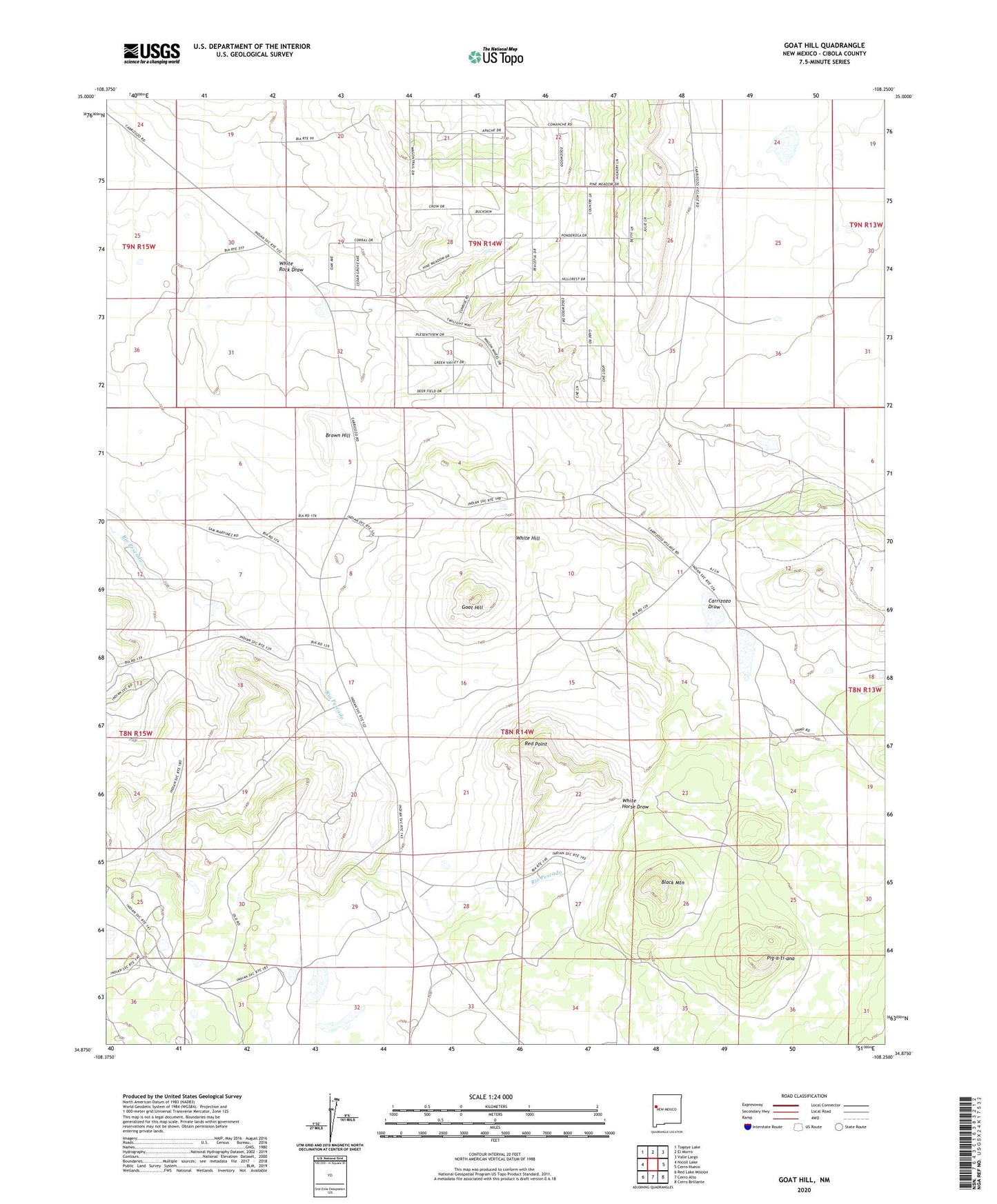 Goat Hill New Mexico US Topo Map Image