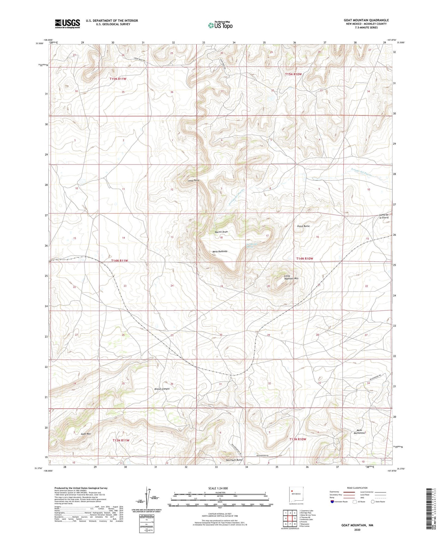 Goat Mountain New Mexico US Topo Map Image