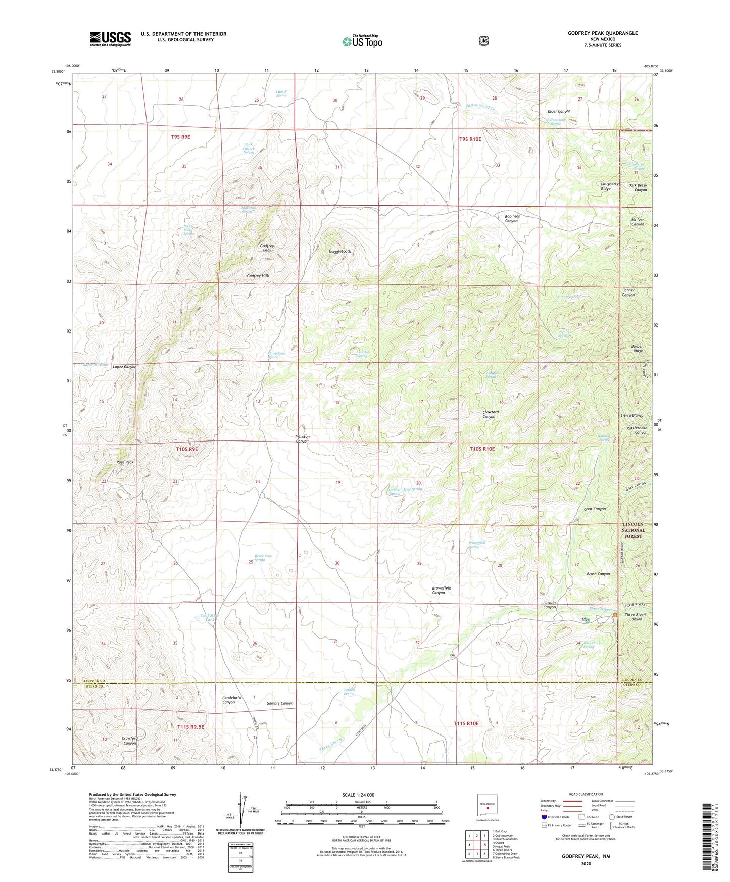 Godfrey Peak New Mexico US Topo Map Image