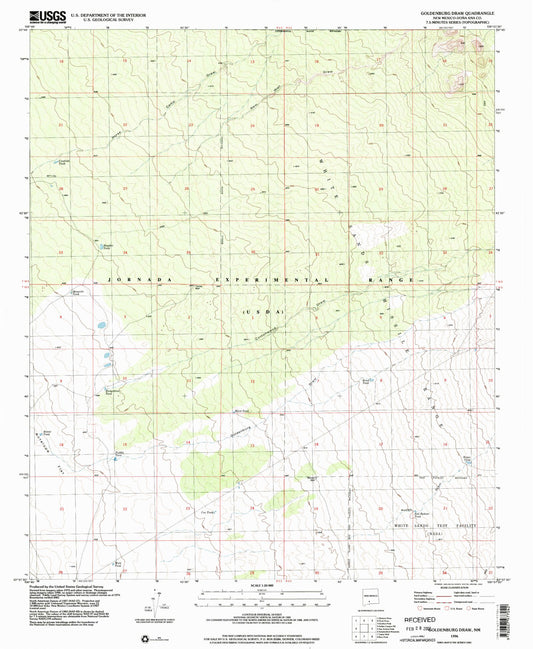 Classic USGS Goldenburg Draw New Mexico 7.5'x7.5' Topo Map Image