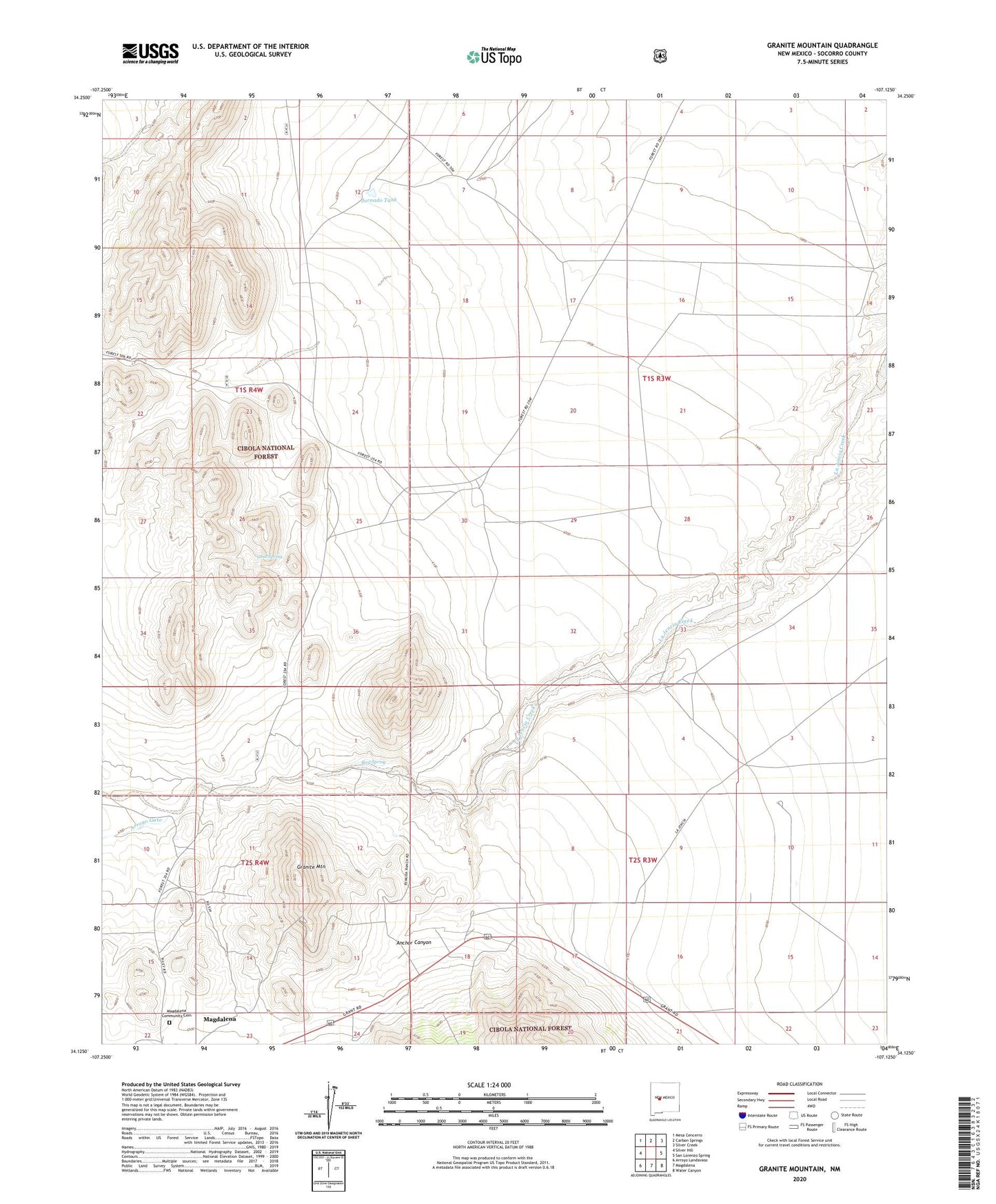 Granite Mountain New Mexico US Topo Map Image