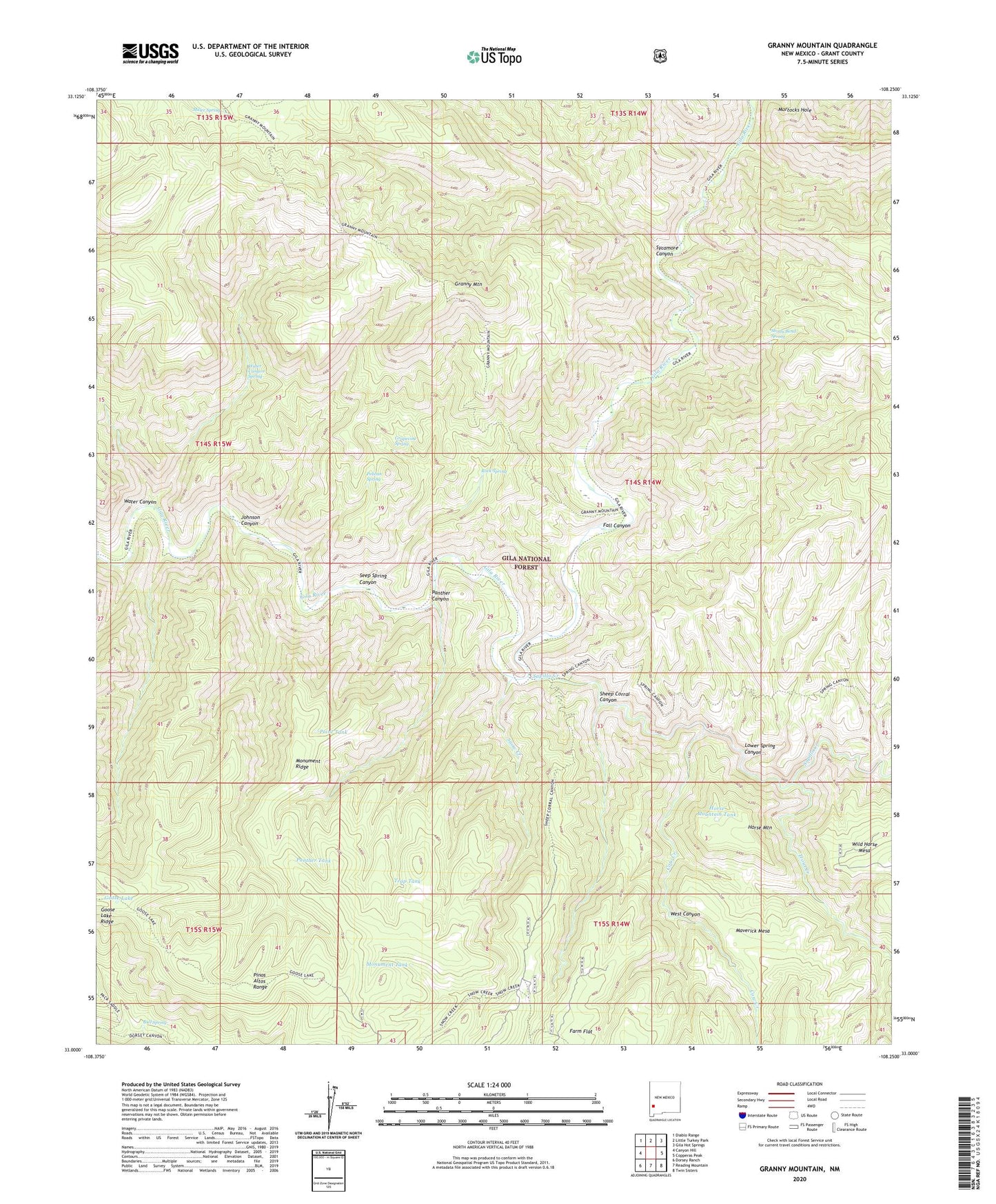 Granny Mountain New Mexico US Topo Map Image
