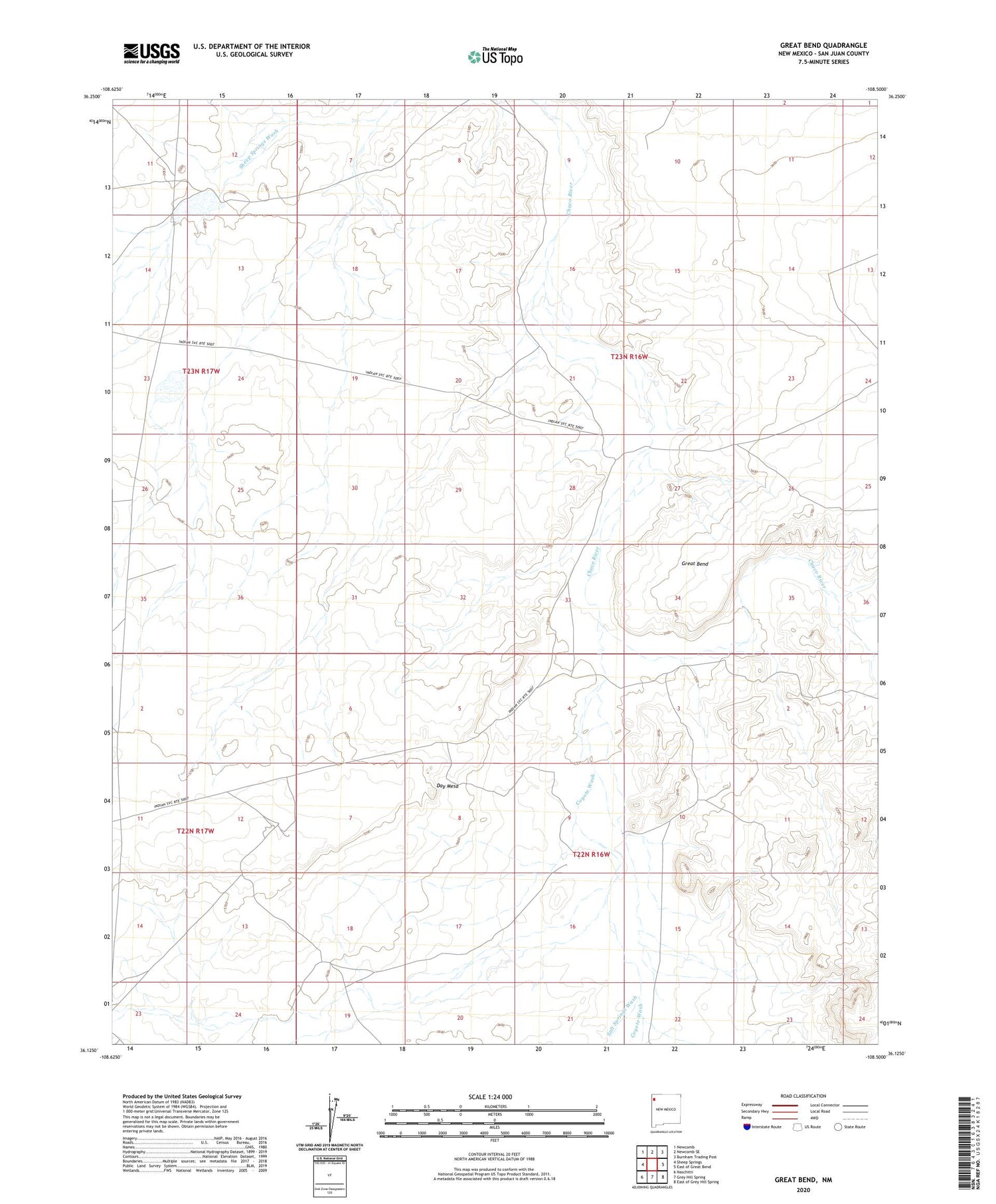 Great Bend New Mexico US Topo Map Image