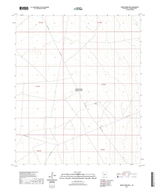 Greens Baber Well New Mexico US Topo Map Image
