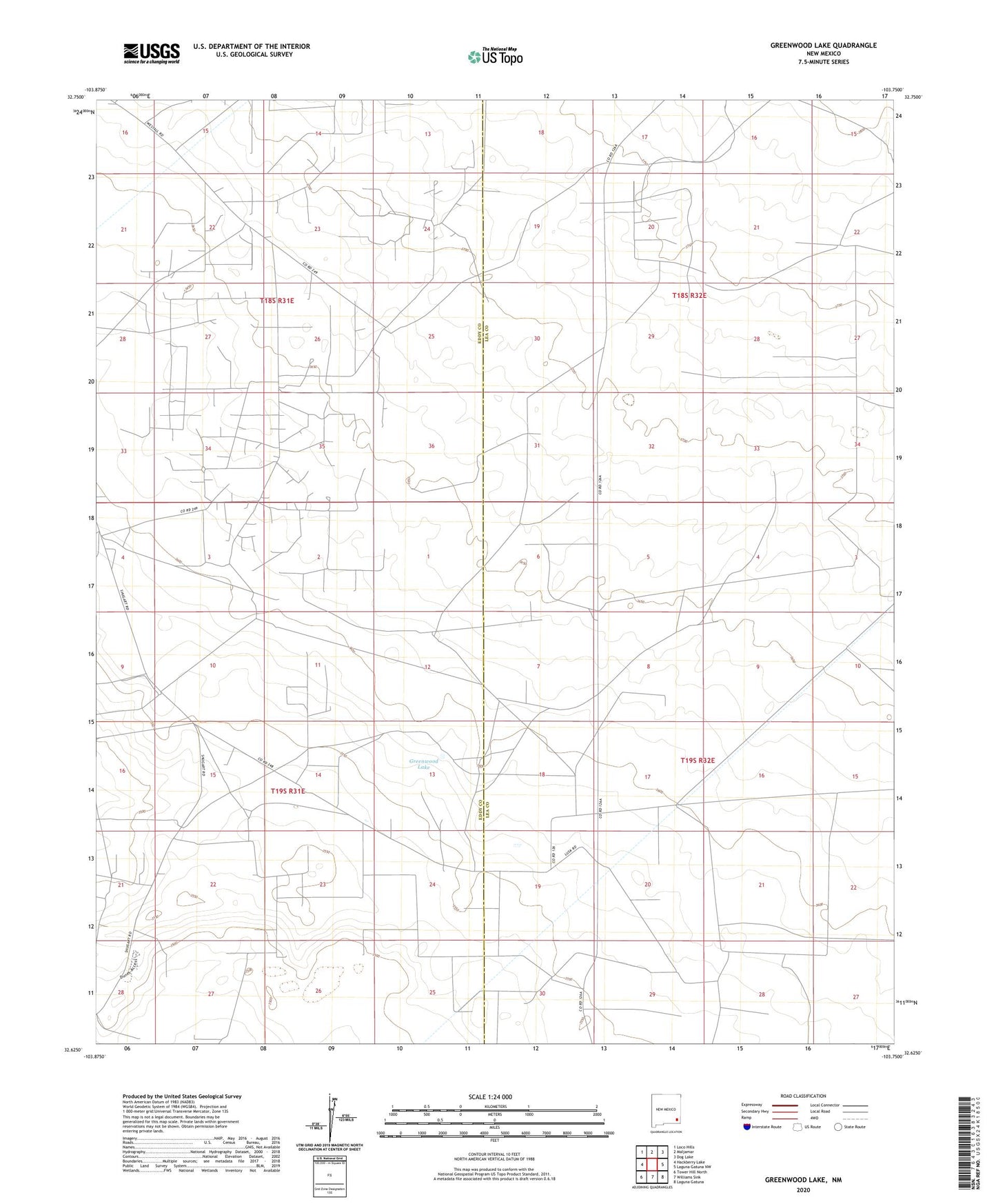 Greenwood Lake New Mexico US Topo Map Image
