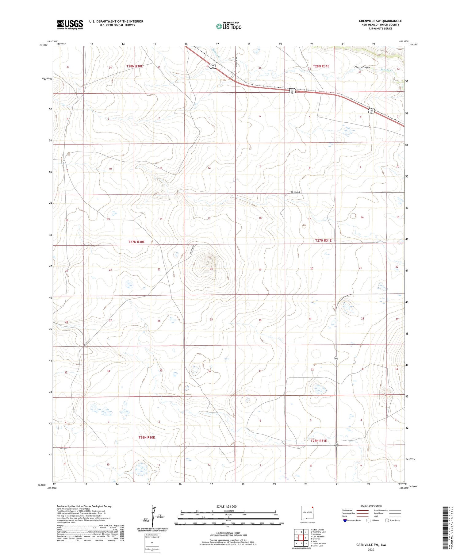 Grenville SW New Mexico US Topo Map Image