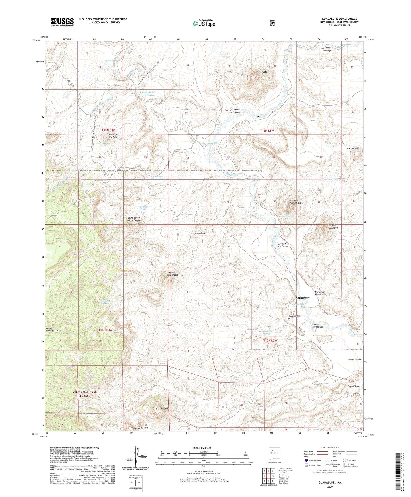 Guadalupe New Mexico US Topo Map Image
