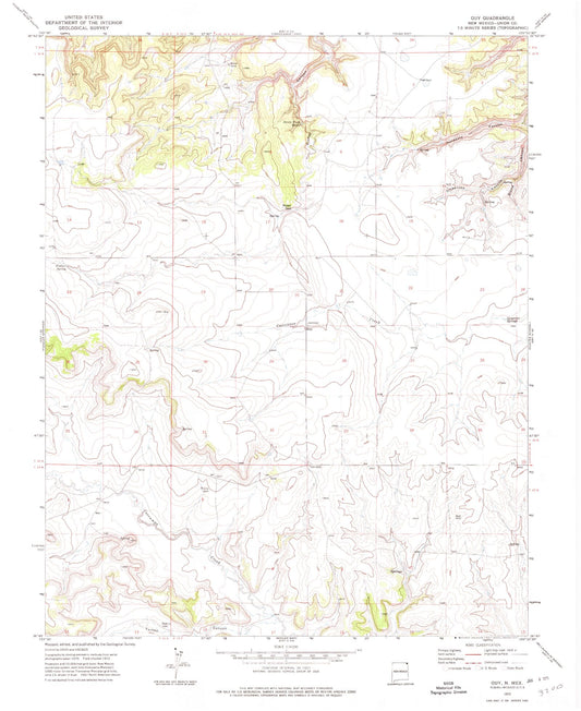 Classic USGS Guy New Mexico 7.5'x7.5' Topo Map Image