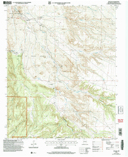 Classic USGS Hagan New Mexico 7.5'x7.5' Topo Map Image