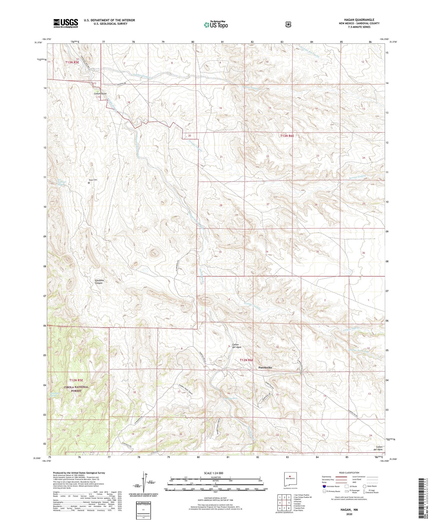 Hagan New Mexico US Topo Map Image