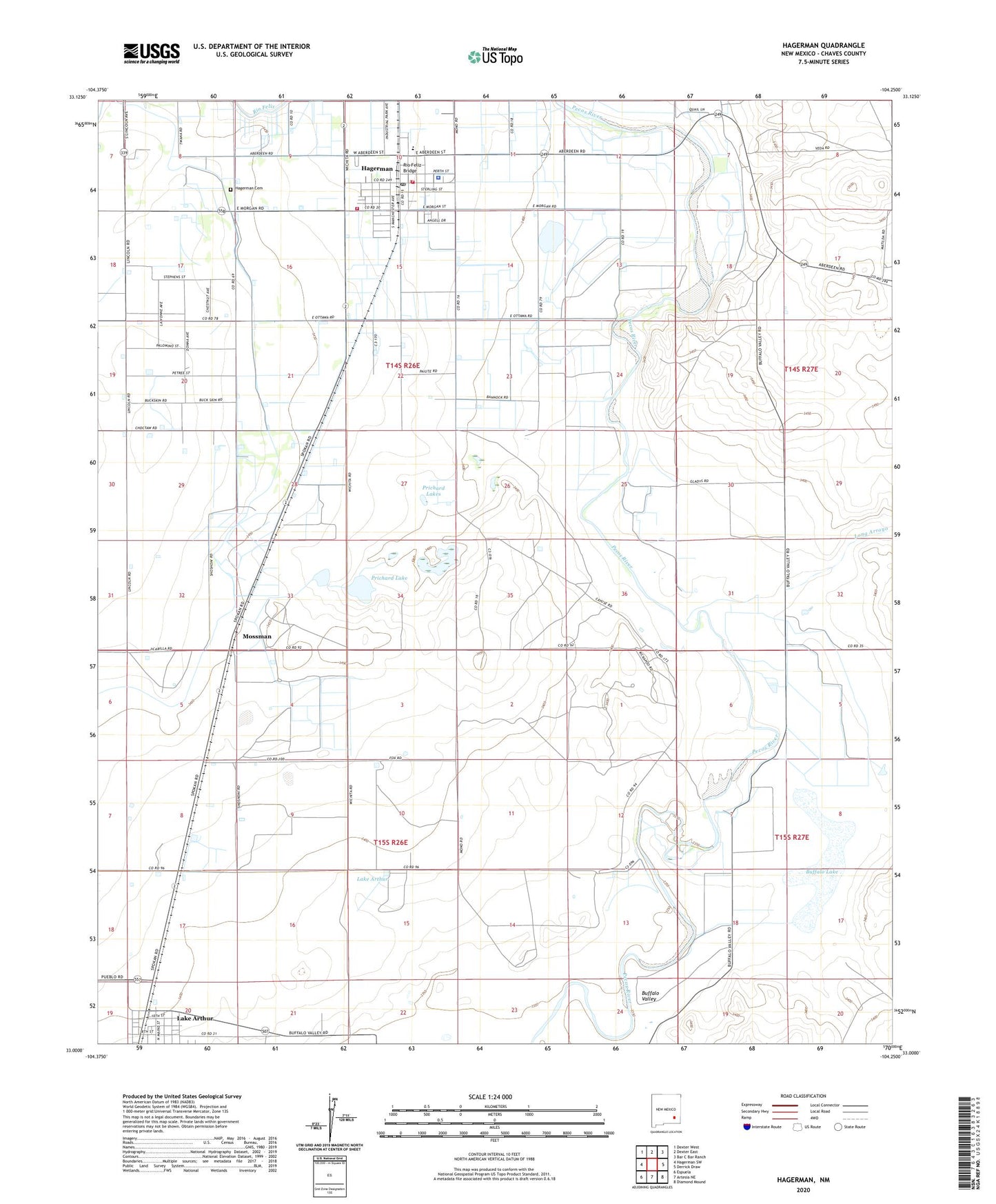 Hagerman New Mexico US Topo Map Image