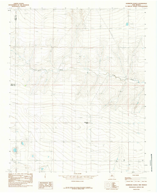 Classic USGS Hammond Ranch New Mexico 7.5'x7.5' Topo Map Image