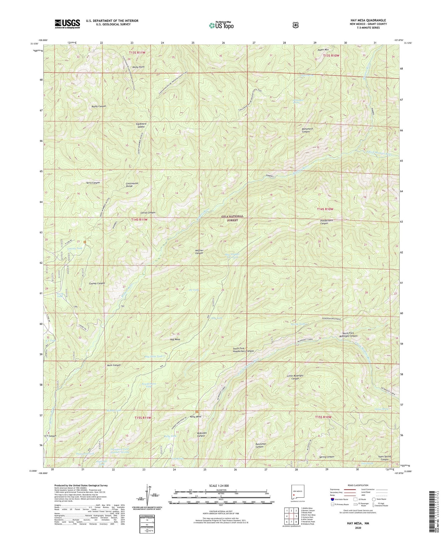 Hay Mesa New Mexico US Topo Map Image