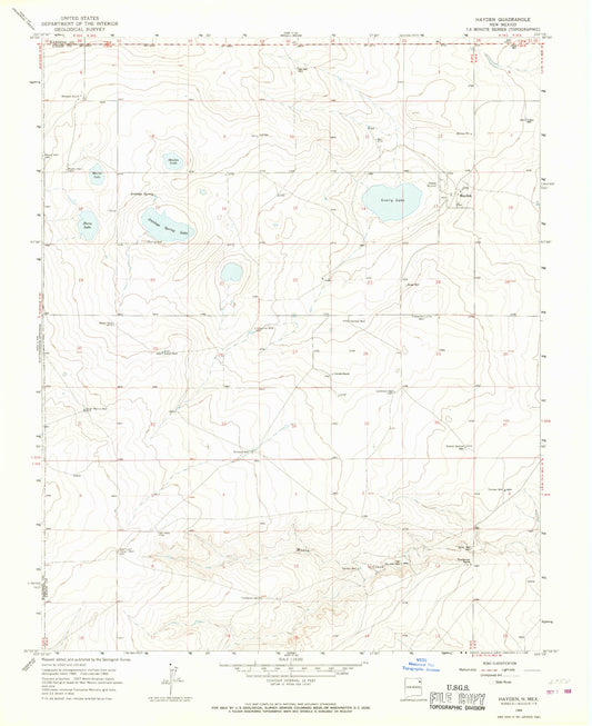 Classic USGS Hayden New Mexico 7.5'x7.5' Topo Map Image