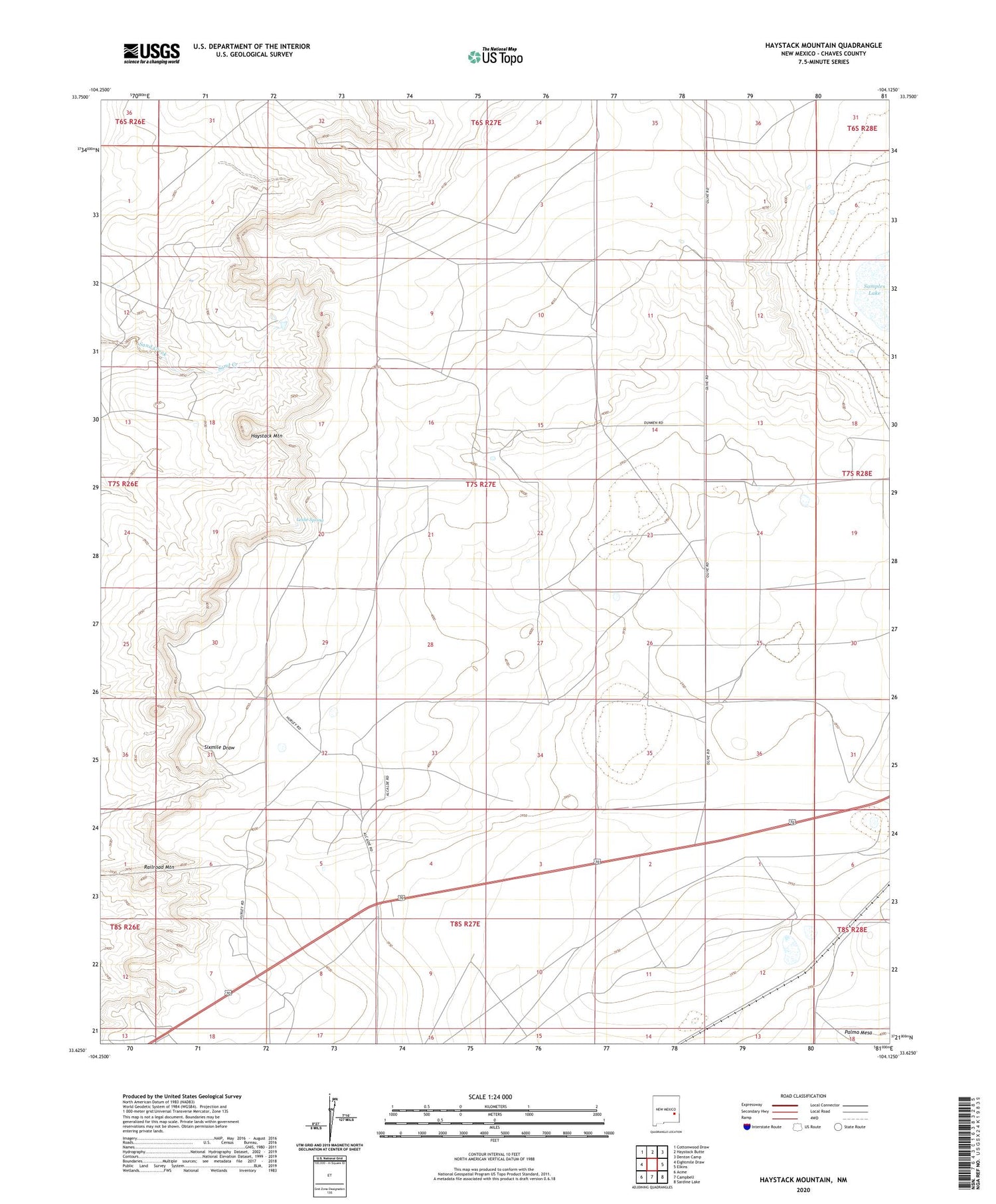 Haystack Mountain New Mexico US Topo Map Image