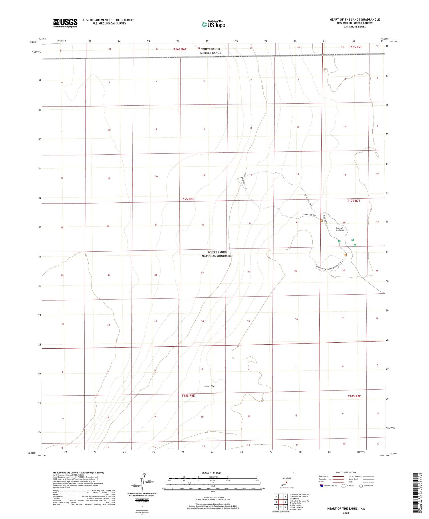 Heart of the Sands New Mexico US Topo Map Image
