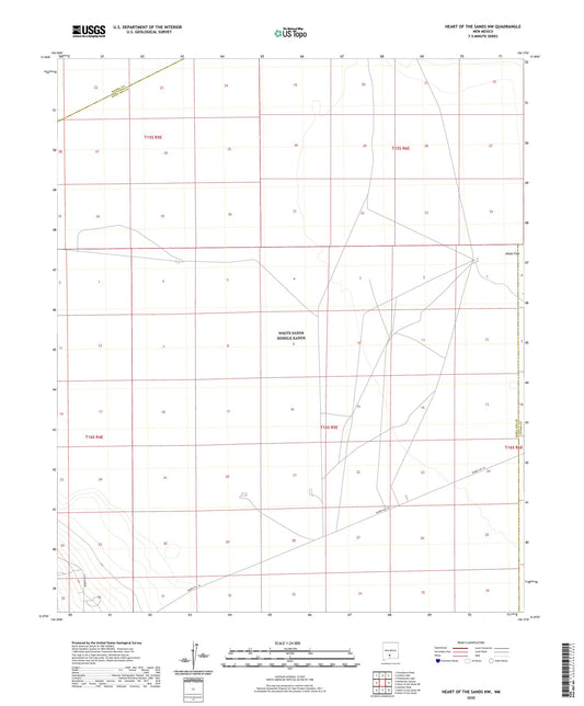 Heart of the Sands NW New Mexico US Topo Map Image