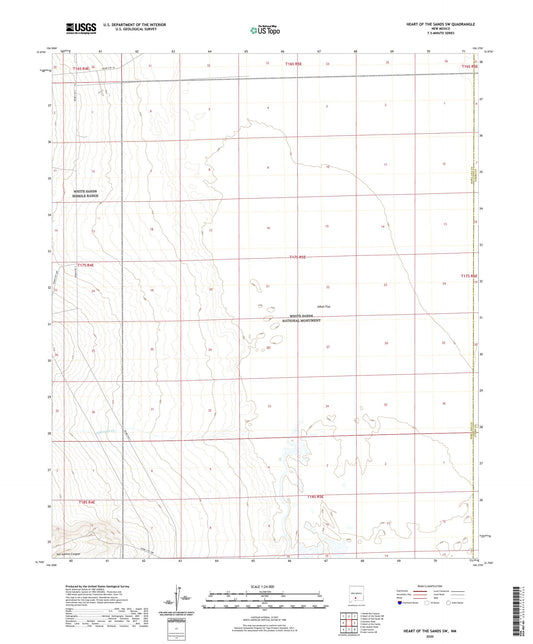 Heart of the Sands SW New Mexico US Topo Map Image