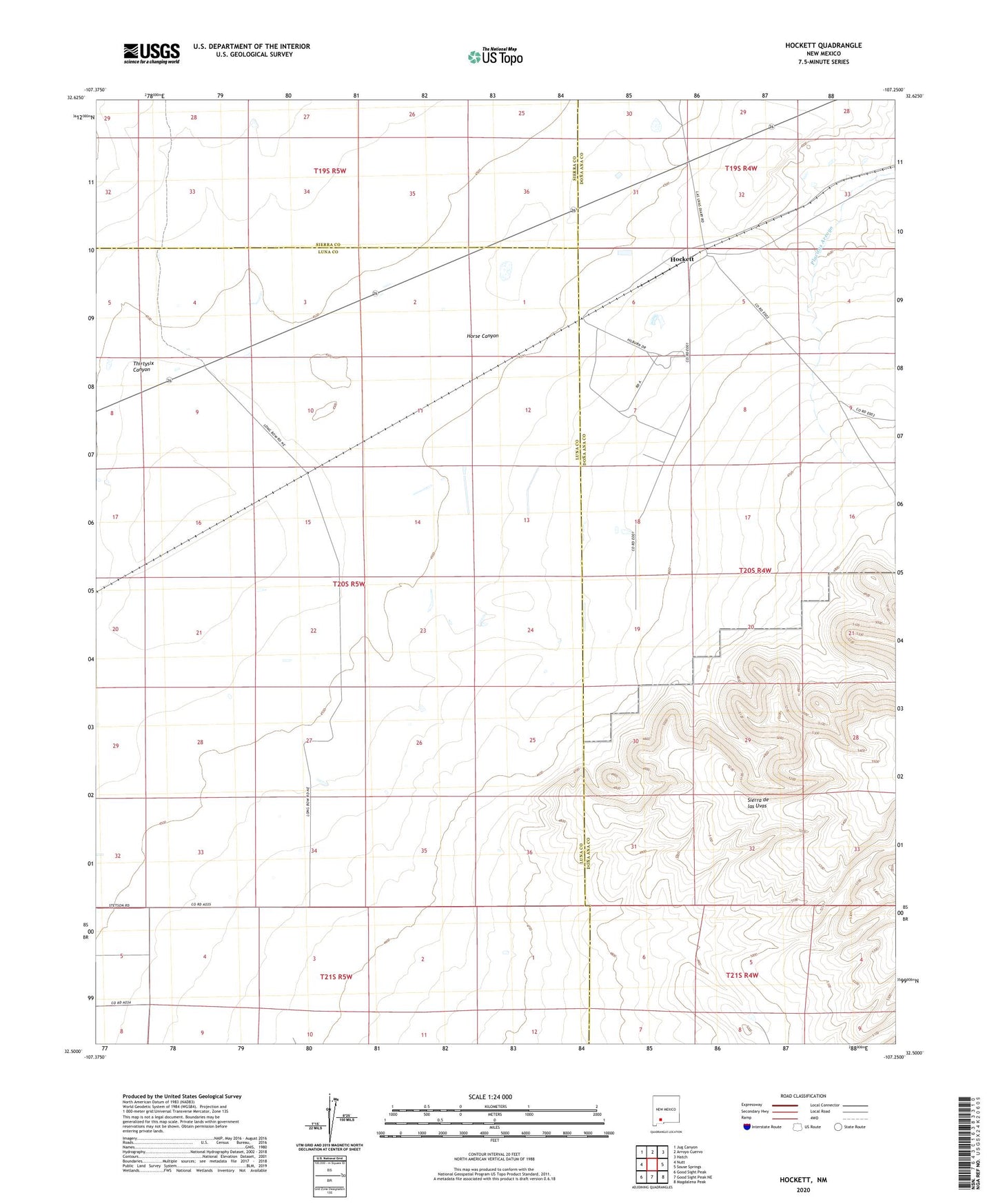 Hockett New Mexico US Topo Map Image