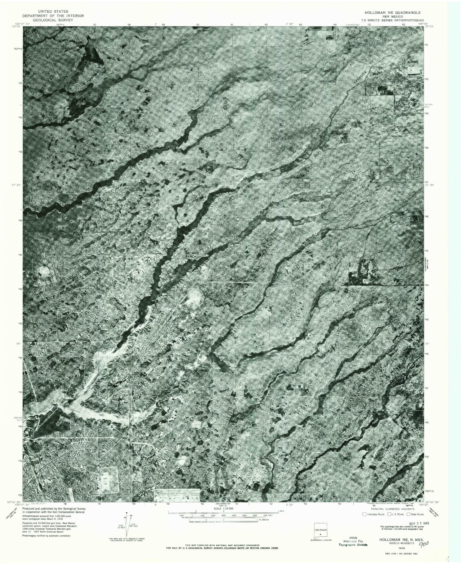 Classic USGS Malone Draw New Mexico 7.5'x7.5' Topo Map Image