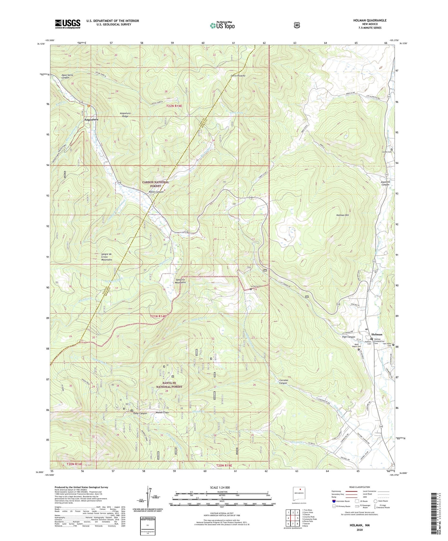 Holman New Mexico US Topo Map Image