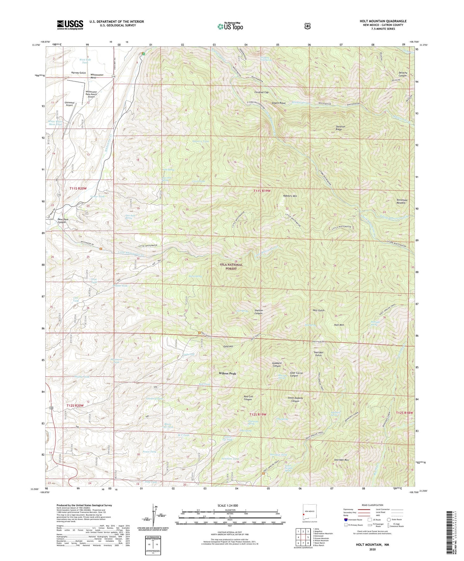 Holt Mountain New Mexico US Topo Map Image
