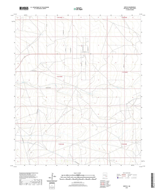 Hope SE New Mexico US Topo Map Image