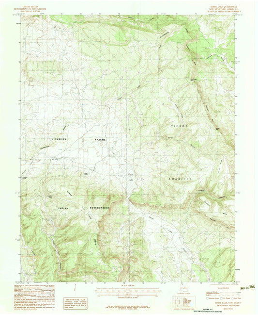 Classic USGS Horse Lake New Mexico 7.5'x7.5' Topo Map Image
