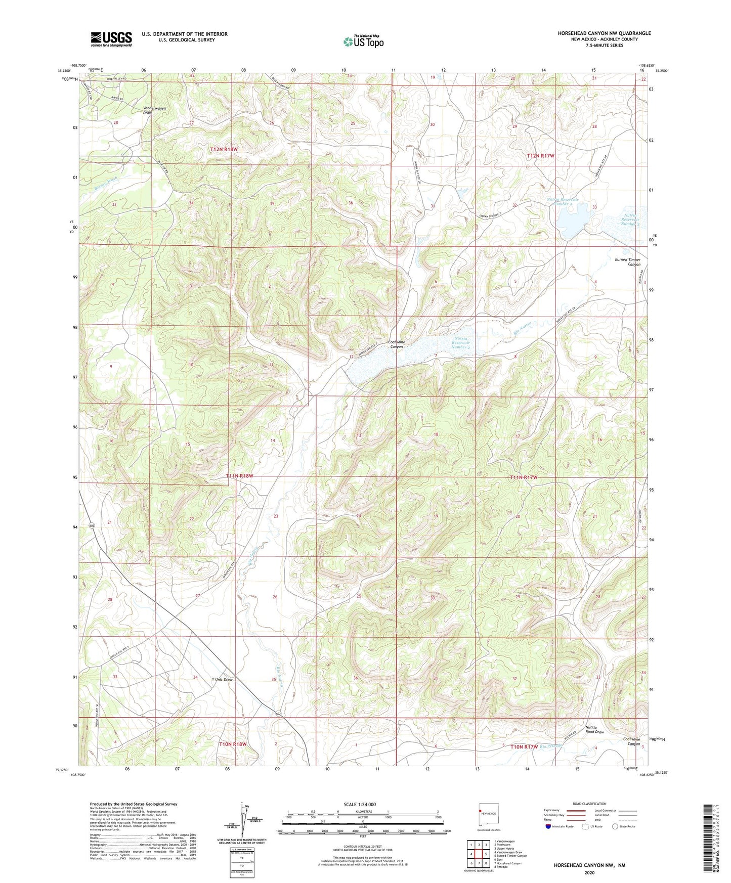 Horsehead Canyon NW New Mexico US Topo Map Image