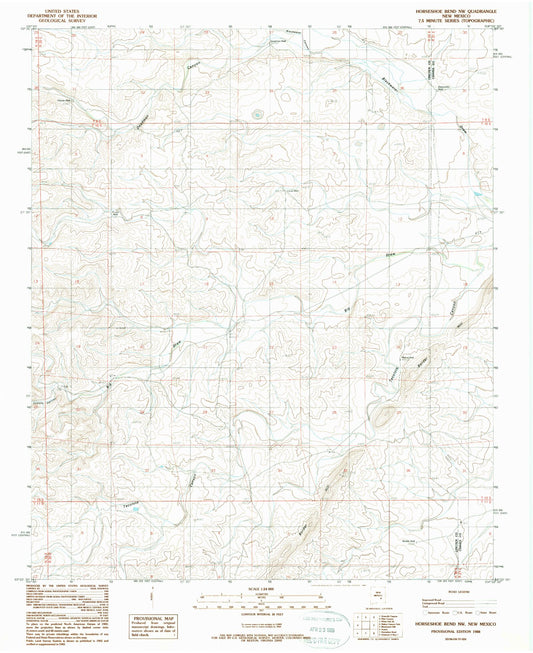 Classic USGS Horseshoe Bend NW New Mexico 7.5'x7.5' Topo Map Image
